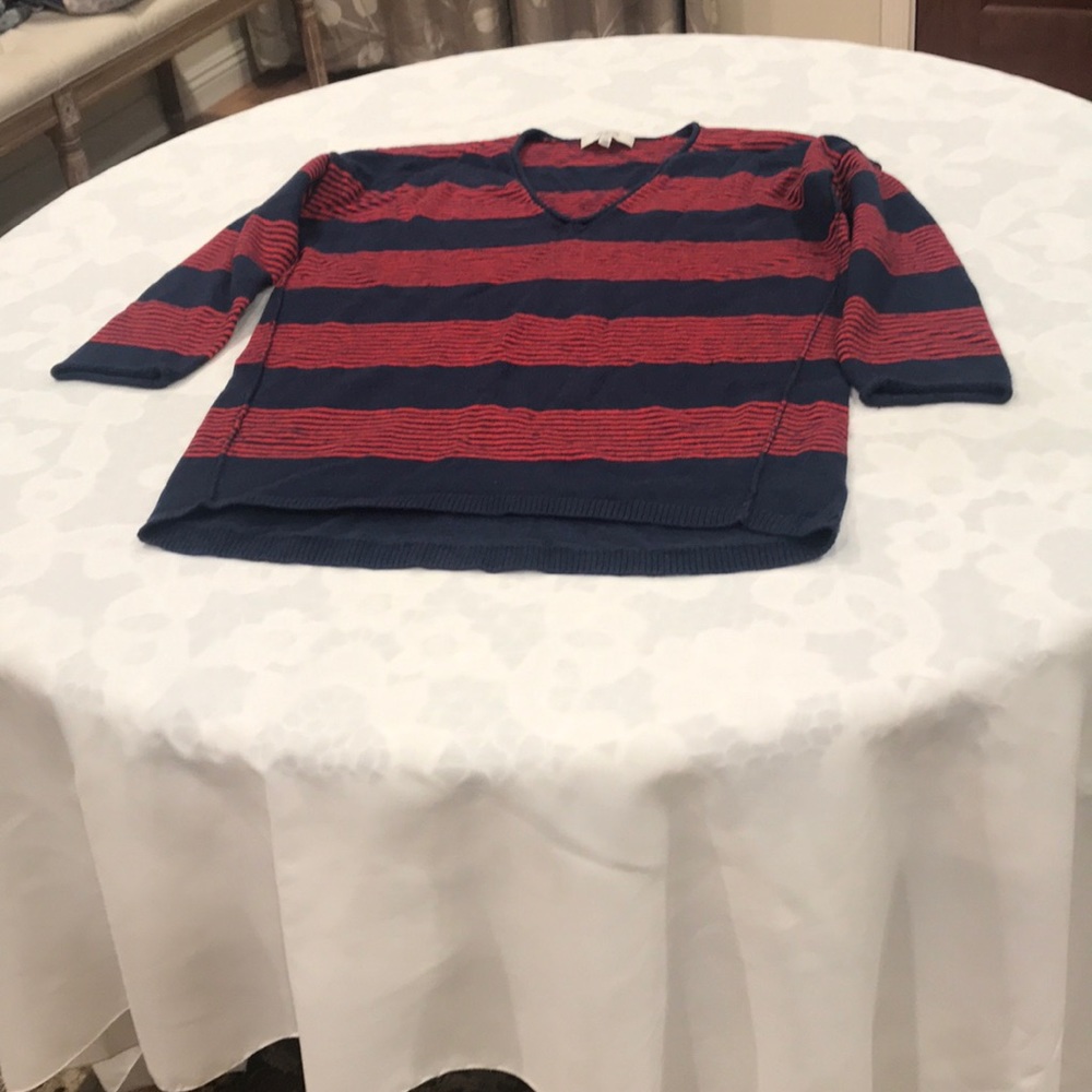 Madewell navy blue and red sweater